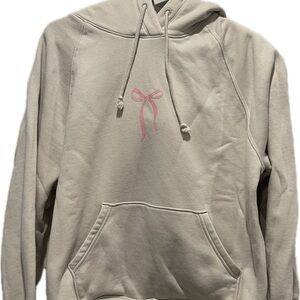 Women's Old Navy Cream Hoodie with Pink Bow Detail